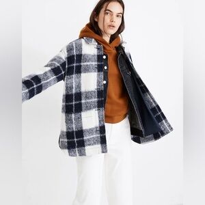 Madewell Navy & White Plaid Shacket